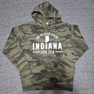 Indiana Hoosier State Camo Hoodie Large